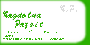 magdolna pazsit business card